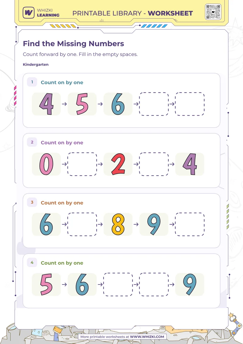 Missing Numbers Worksheet