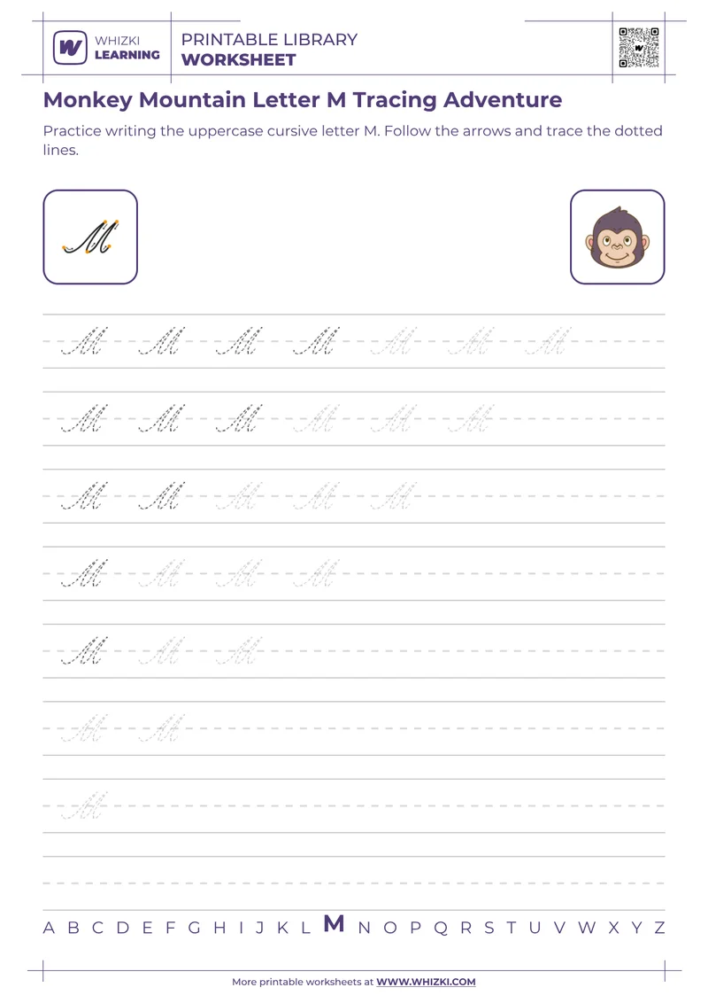 Monkey Mountain Letter M Tracing Adventure