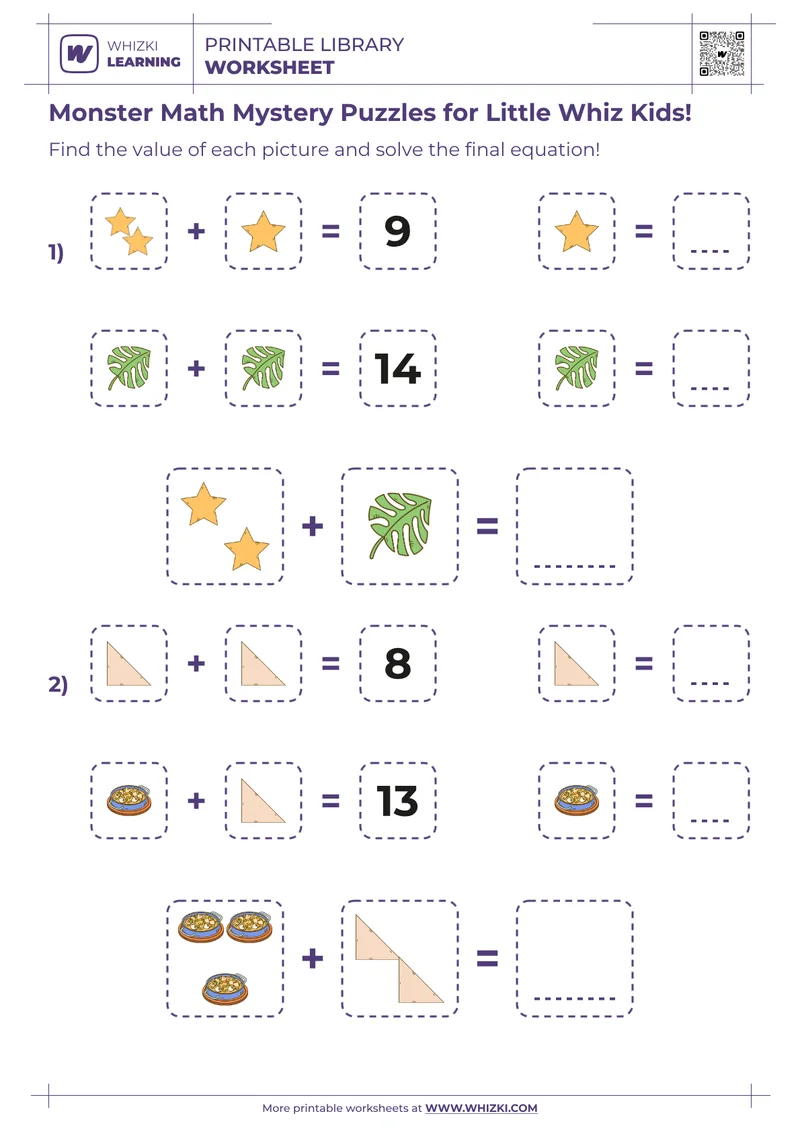 Monster Math Mystery Puzzles for Little Whiz Kids!