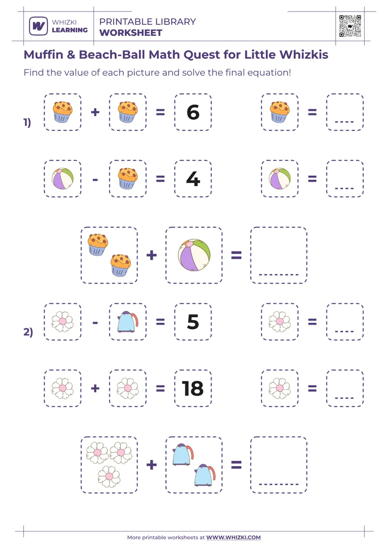 Muffin & Beach-Ball Math Quest for Little Whizkis