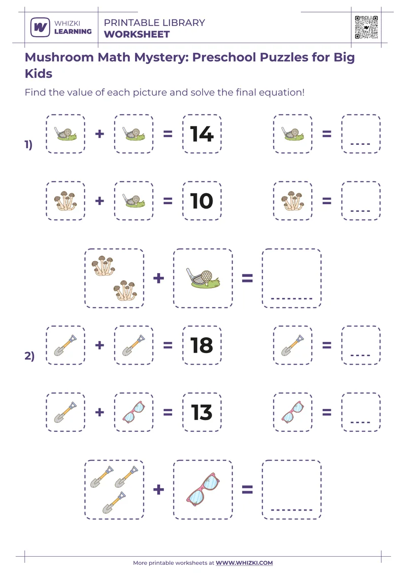 Mushroom Math Mystery: Preschool Puzzles for Big Kids