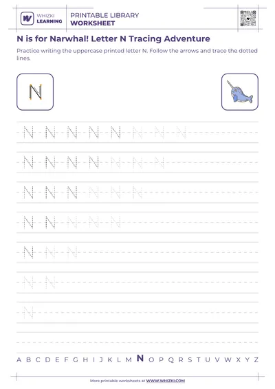 N is for Narwhal! Letter N Tracing Adventure