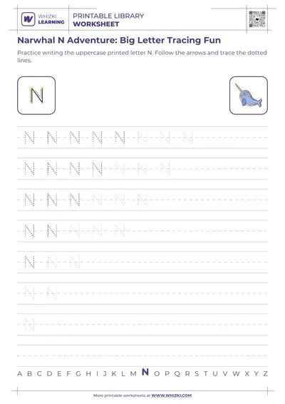 Narwhal N Adventure: Big Letter Tracing Fun