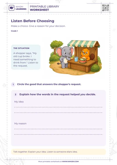 Needs and Wants Sorting Worksheet