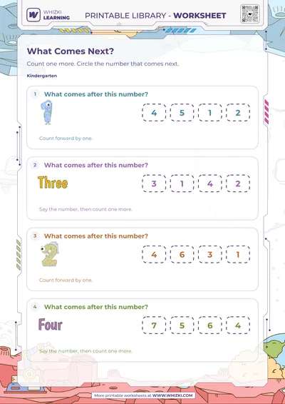 Next Number to Ten Worksheet