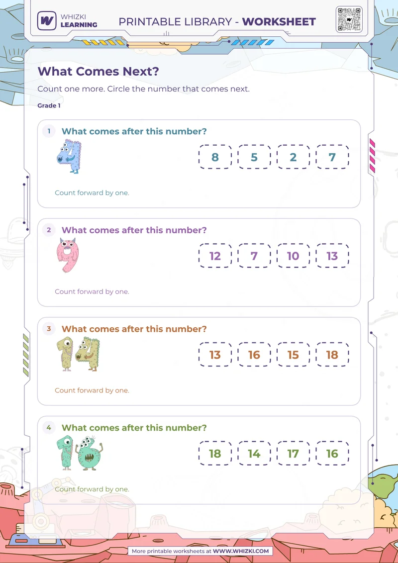 Next Whole Number Worksheet