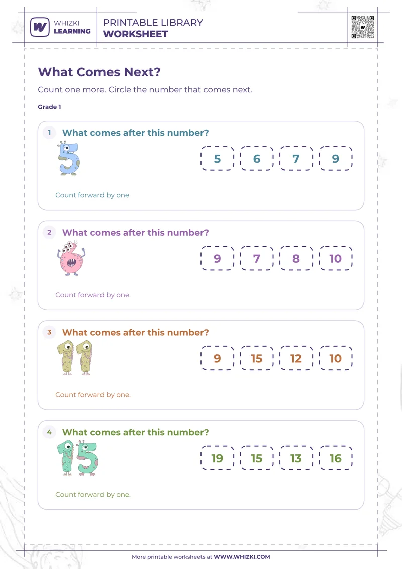 Next Whole Number Worksheet