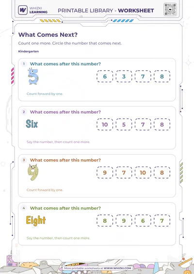 Next Whole Number Worksheet