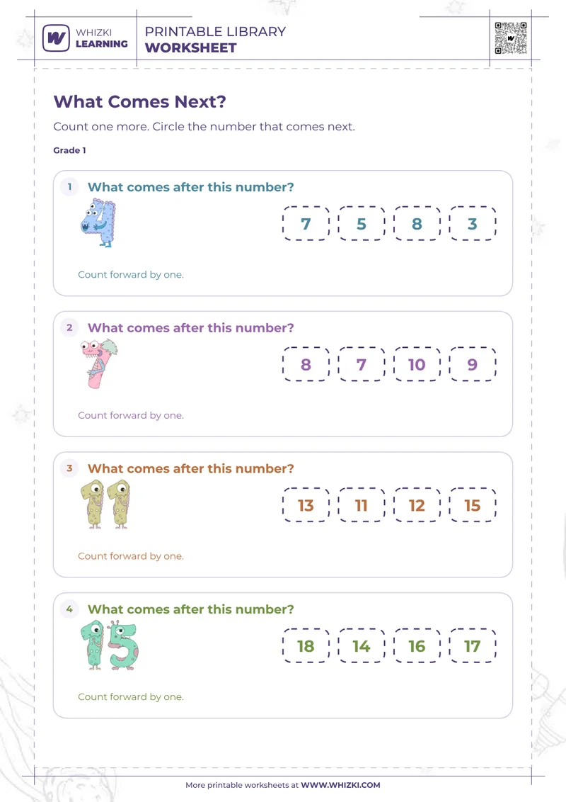 Next Whole Number Worksheet
