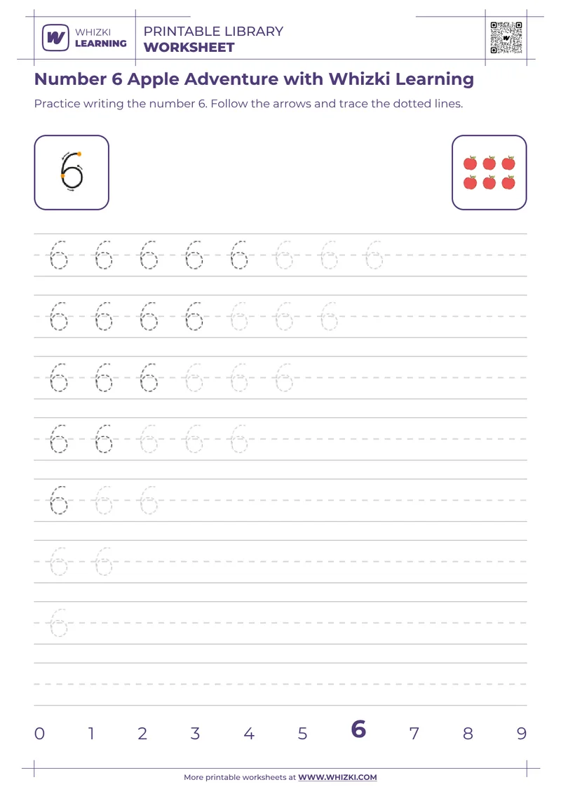 Number 6 Apple Adventure with Whizki Learning