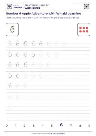Number 6 Apple Adventure with Whizki Learning