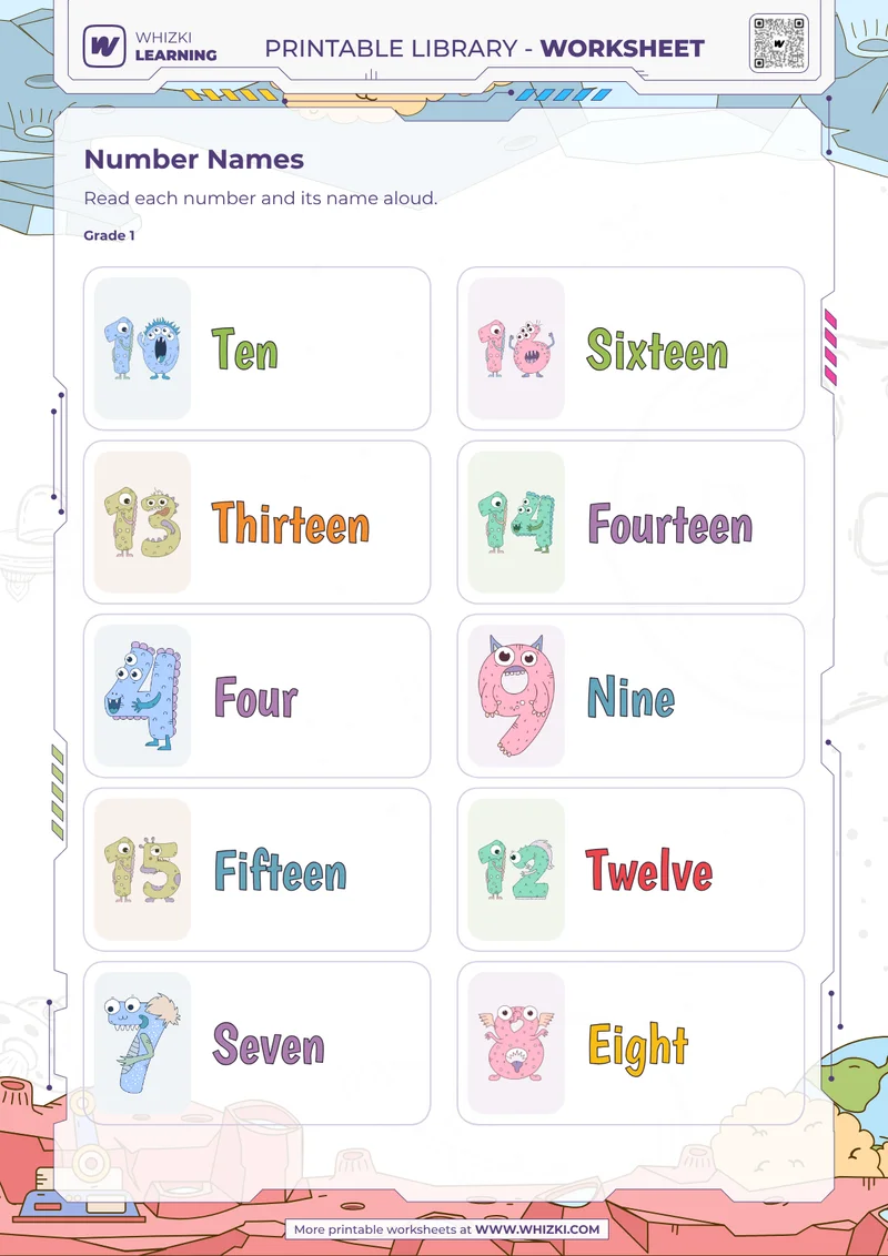 Number Cards Number Sense Worksheet