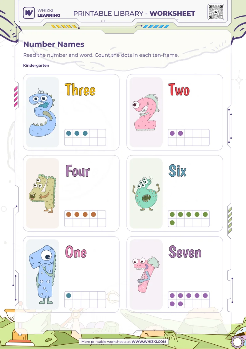 Number Cards Reading Worksheet