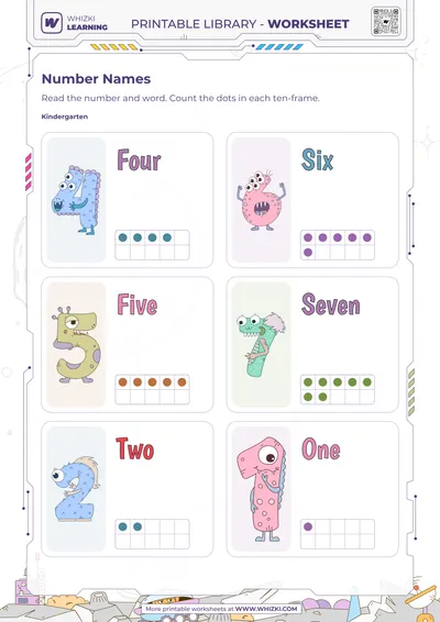 Number Cards Reading Worksheet