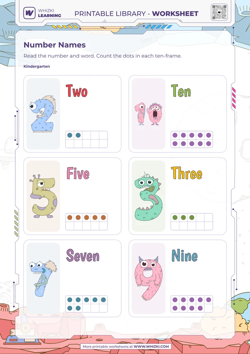 Number Cards Reading Worksheet
