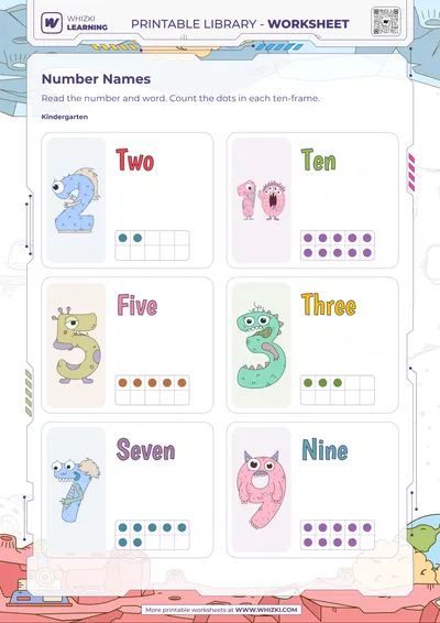Number Cards Reading Worksheet