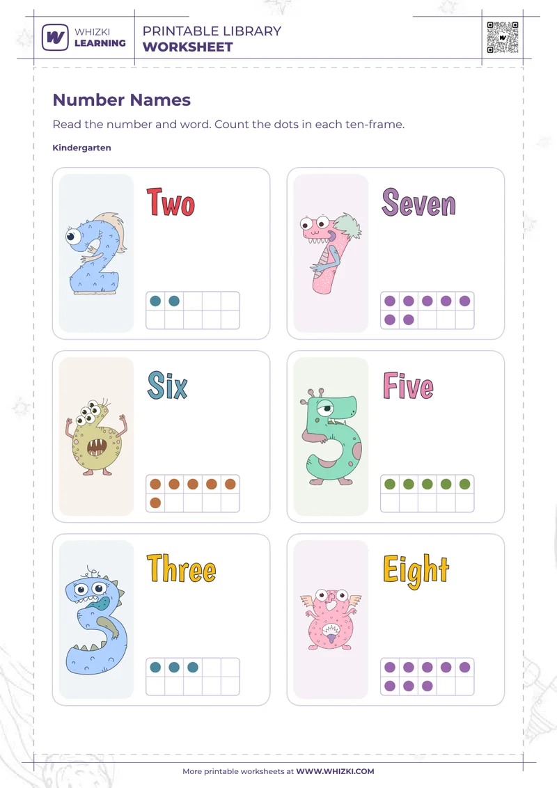 Number Cards Reading Worksheet
