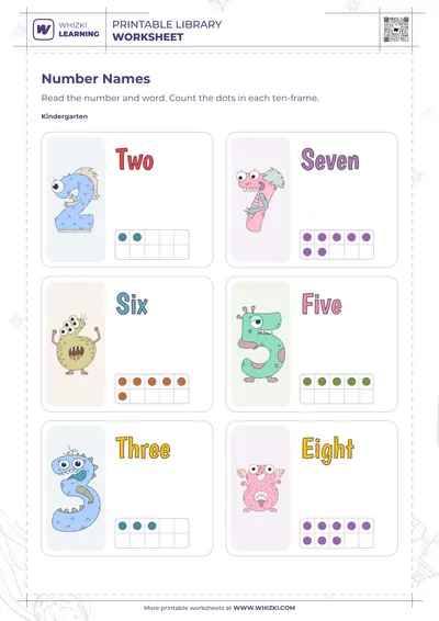 Number Cards Reading Worksheet