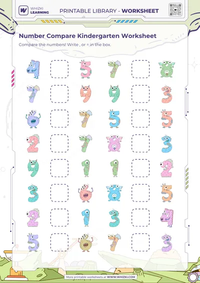 Number Compare Kindergarten Worksheet