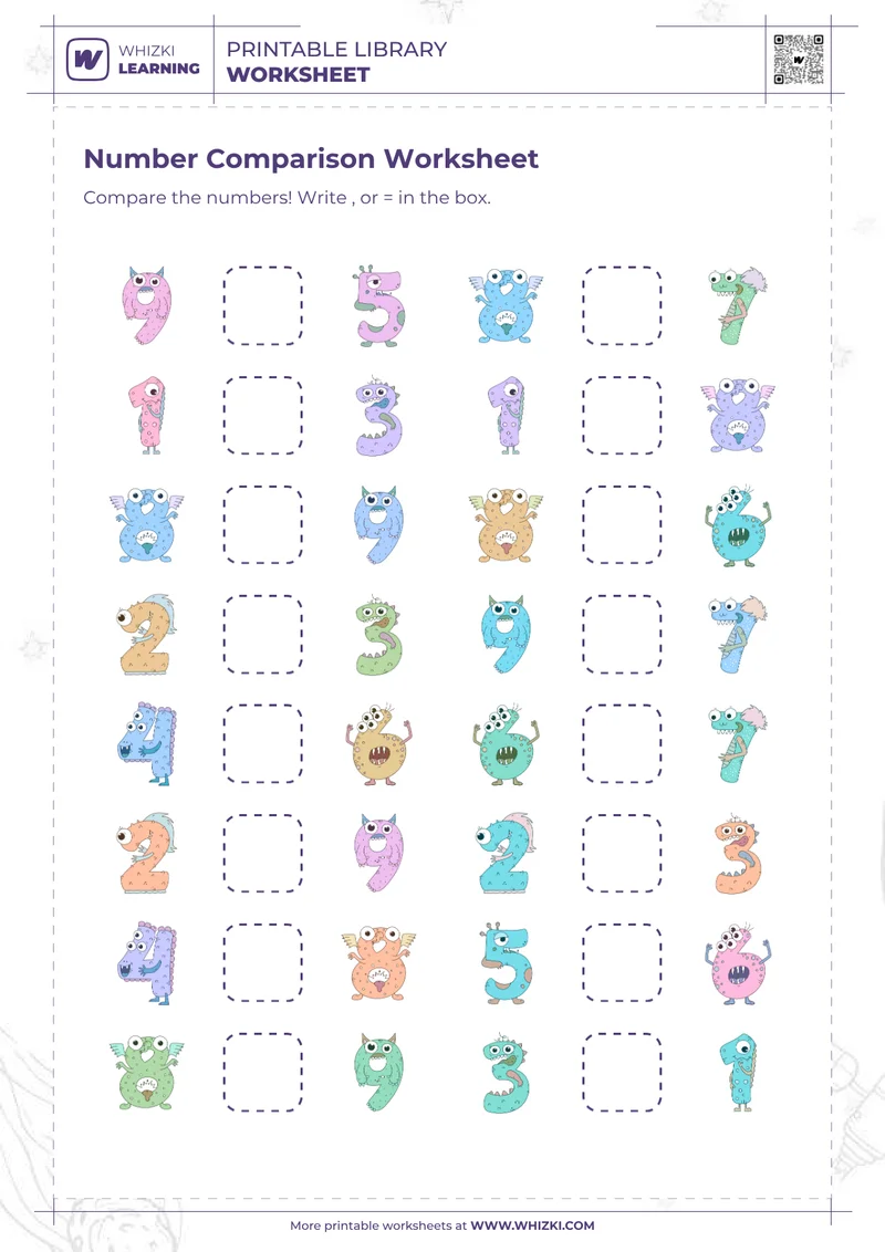 Number Comparison Worksheet