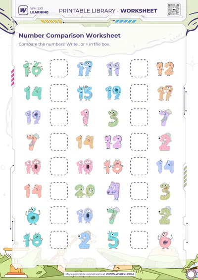 Number Comparison Worksheet