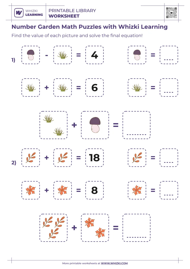 Number Garden Math Puzzles with Whizki Learning
