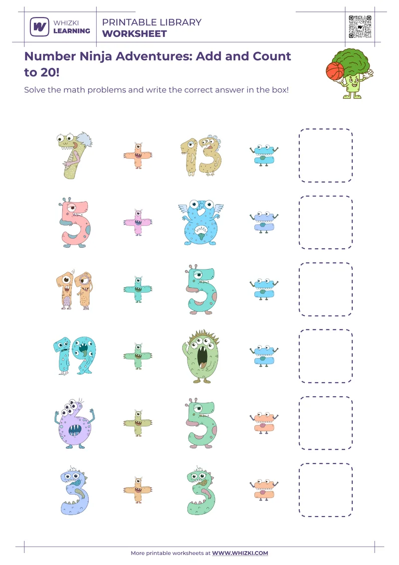 Number Ninja Adventures: Add and Count to 20!