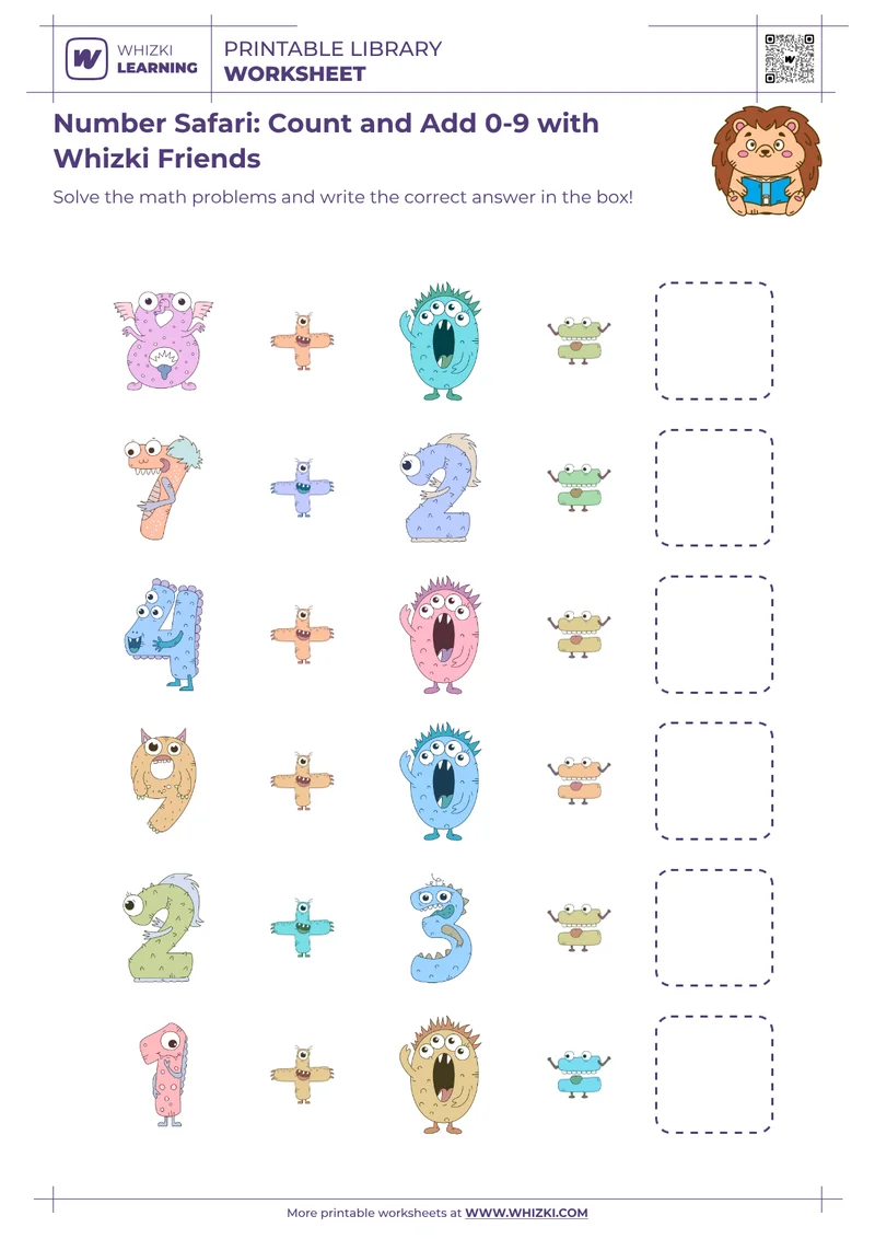 Number Safari: Count and Add 0-9 with Whizki Friends