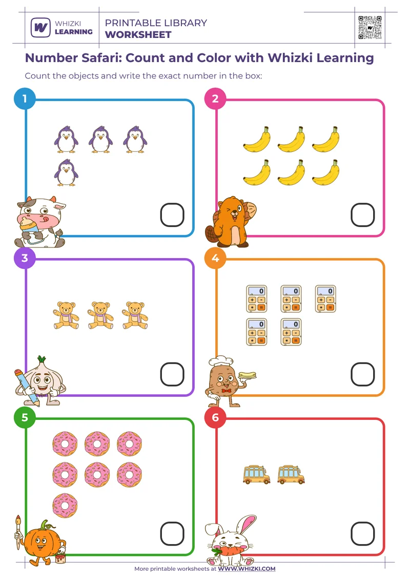 Number Safari: Count and Color with Whizki Learning