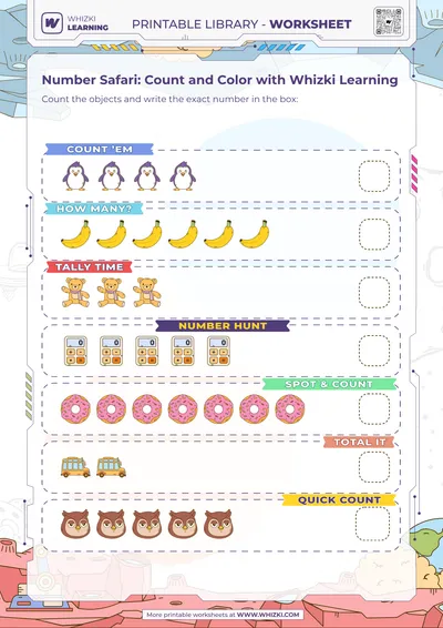Number Safari: Count and Color with Whizki Learning