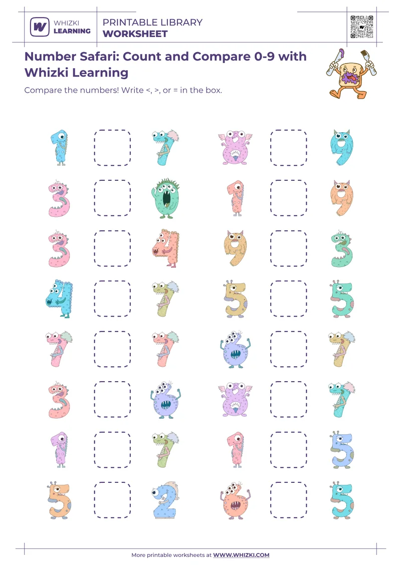 Number Safari: Count and Compare 0-9 with Whizki Learning