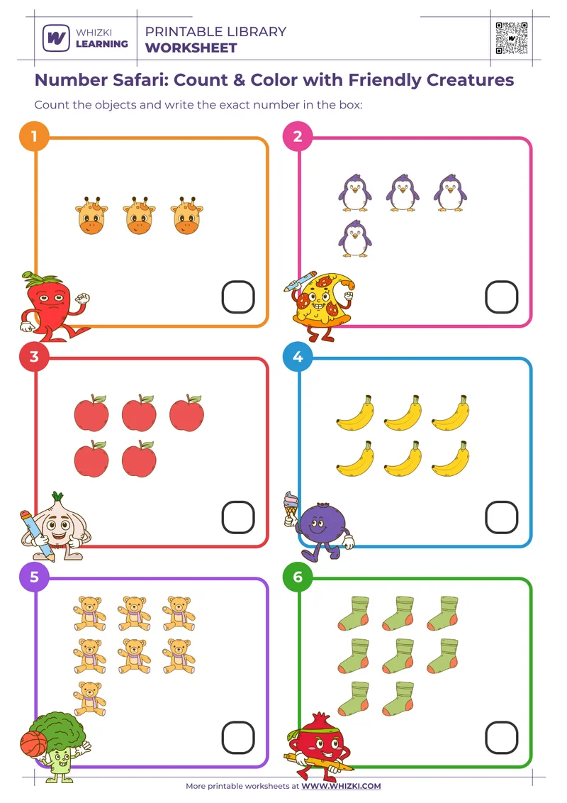 Number Safari: Count & Color with Friendly Creatures