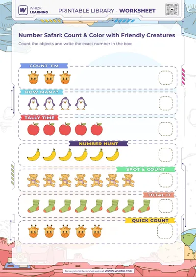 Number Safari: Count & Color with Friendly Creatures