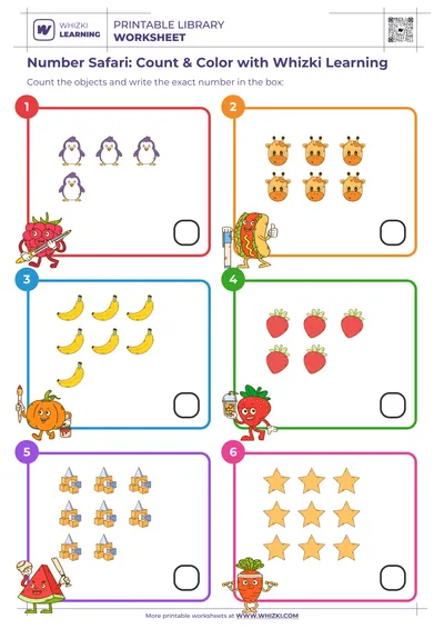 Number Safari: Count & Color with Whizki Learning
