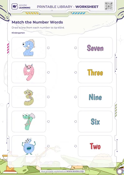 Number Words Matching Worksheet