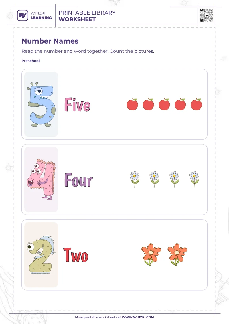 Numbers Two Four and Five Worksheet