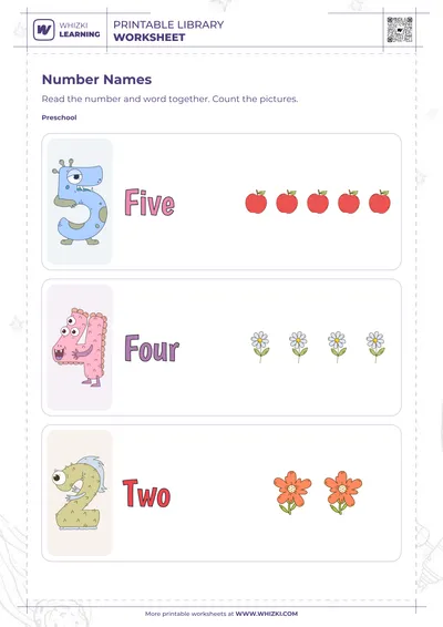 Numbers Two Four and Five Worksheet