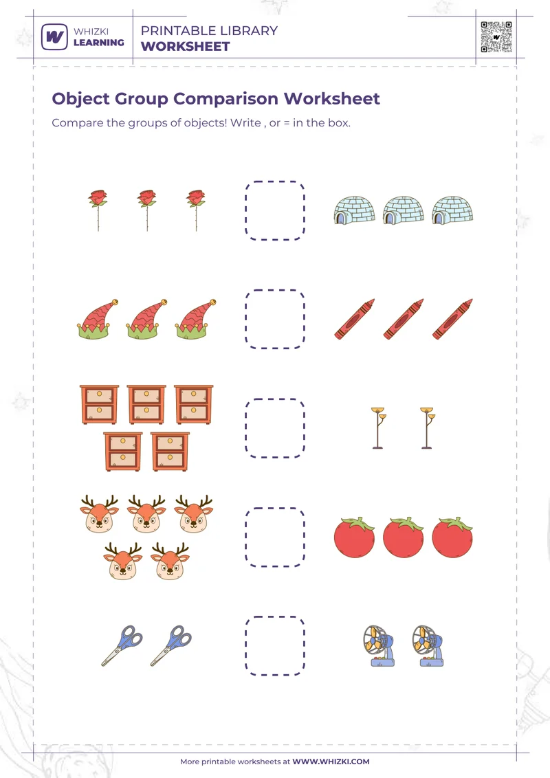 Object Group Comparison Worksheet
