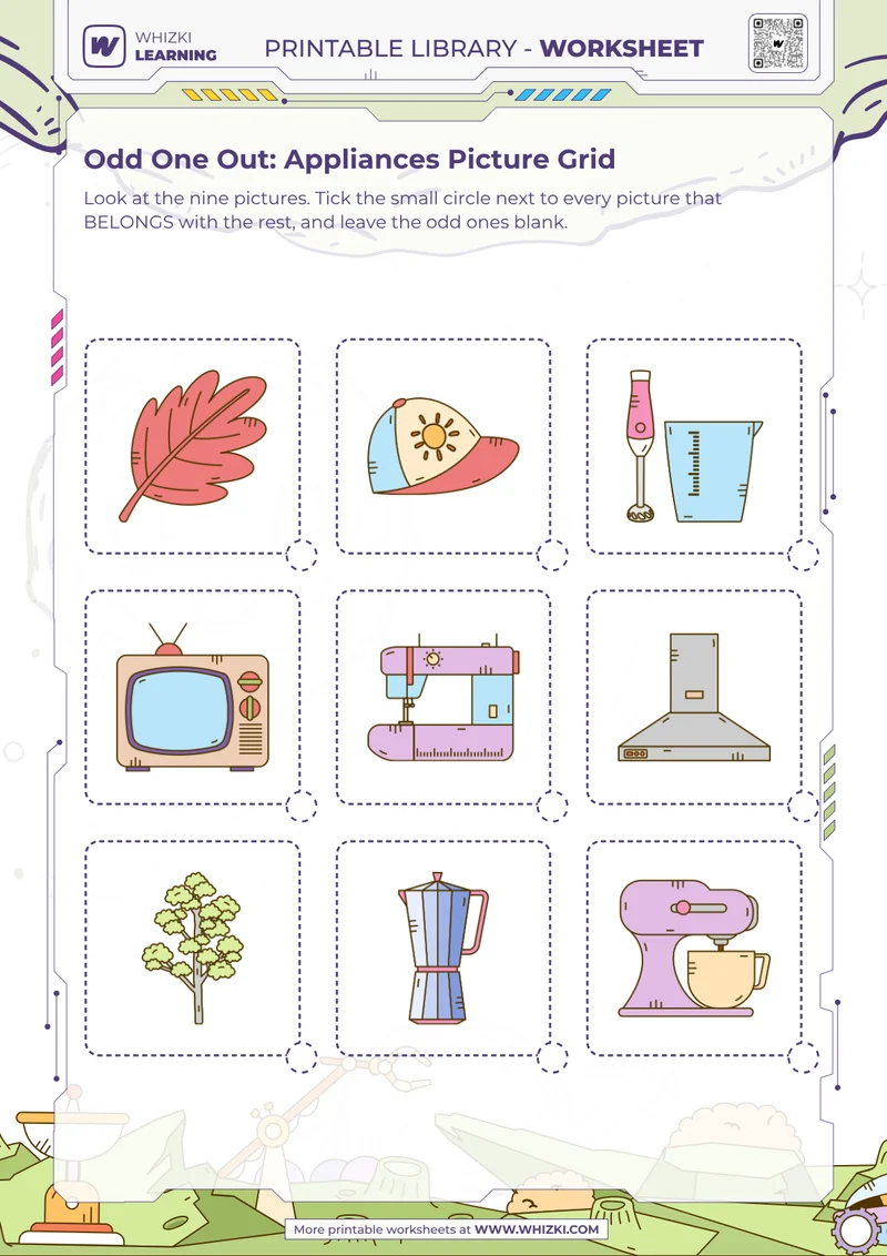 Odd One Out: Appliances Picture Grid