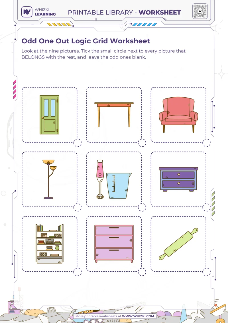 Odd One Out Logic Grid Worksheet