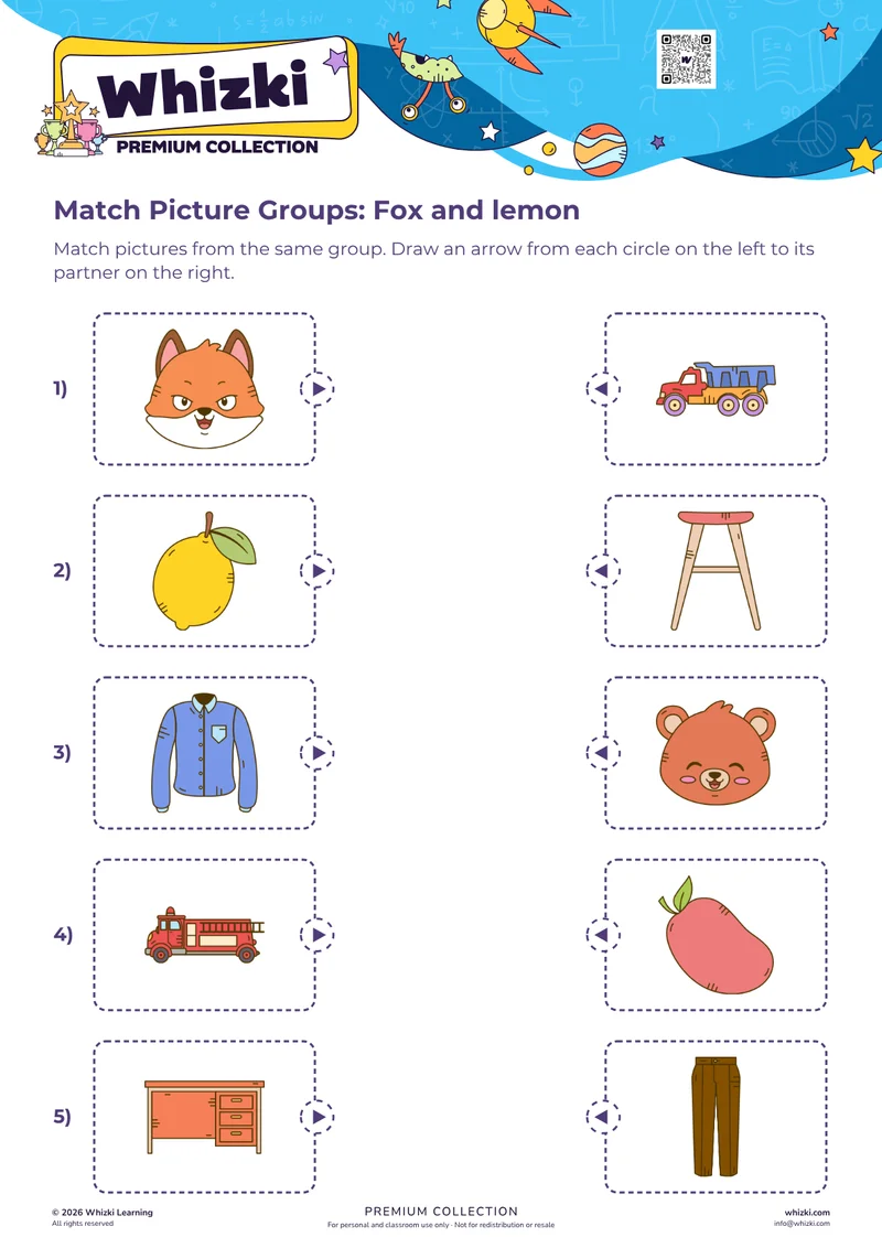 Match Picture Groups: Fox and lemon