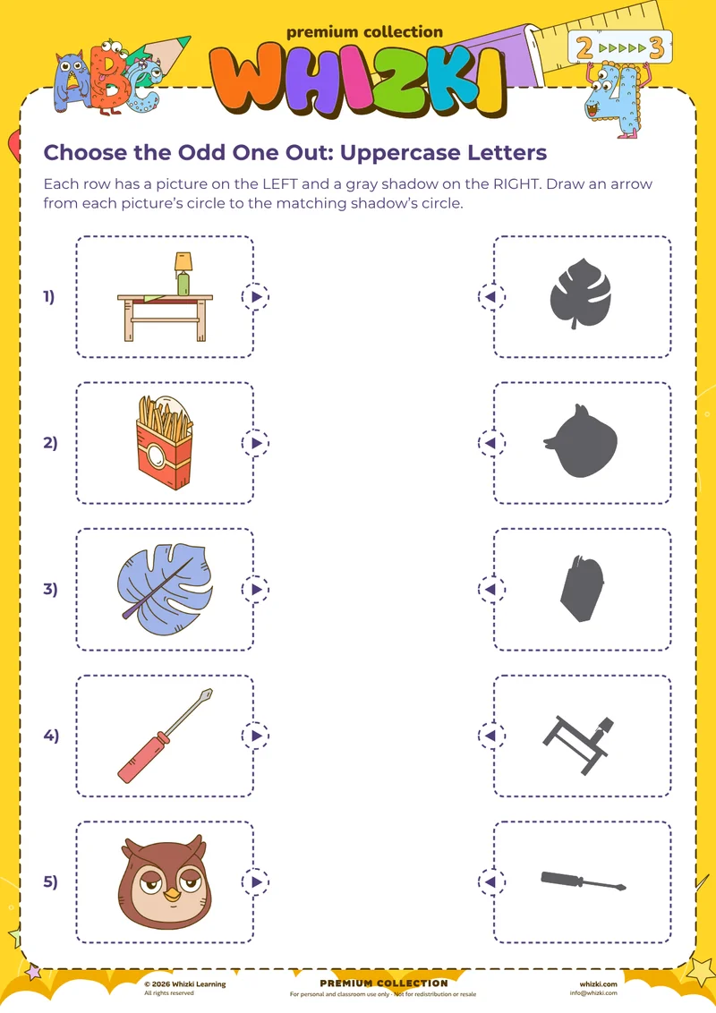 Choose the Odd One Out: Uppercase Letters