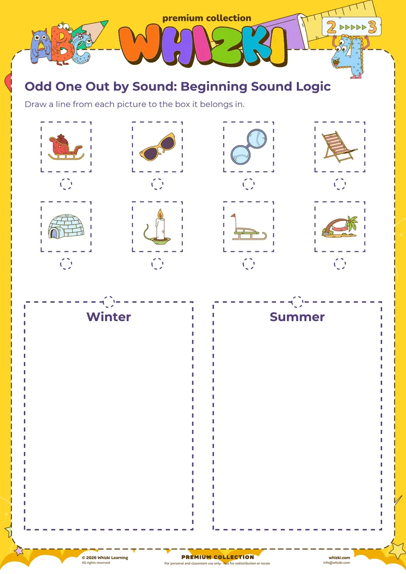 Odd One Out by Sound: Beginning Sound Logic