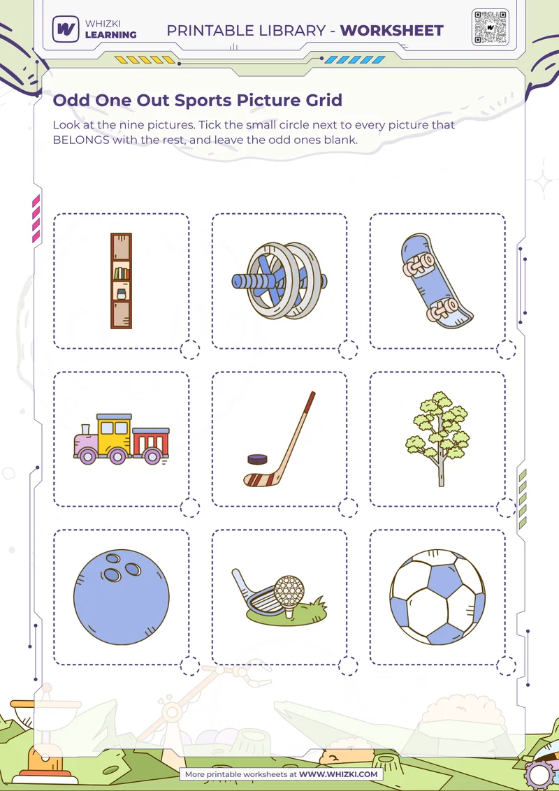 Odd One Out Sports Picture Grid