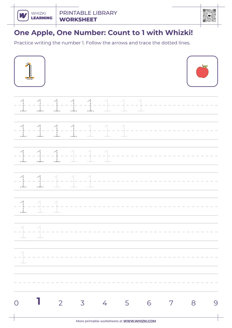 One Apple, One Number: Count to 1 with Whizki!