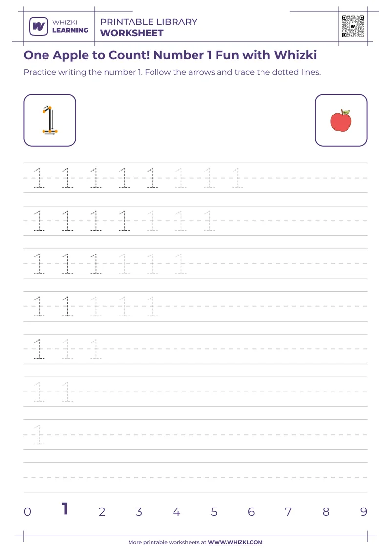 One Apple to Count! Number 1 Fun with Whizki