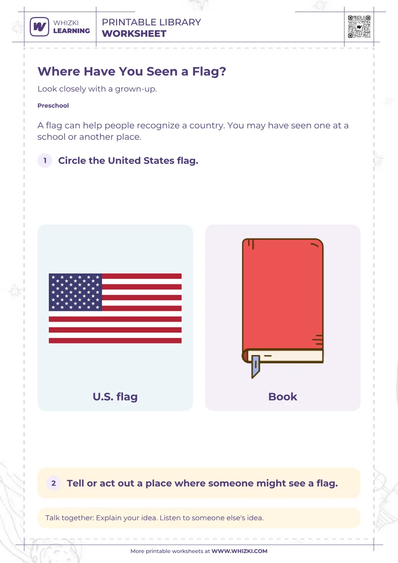 Our Country Symbols Preschool Worksheet