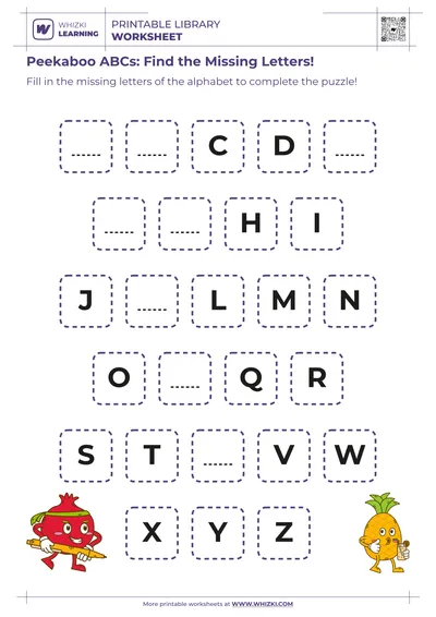 Peekaboo ABCs: Find the Missing Letters!