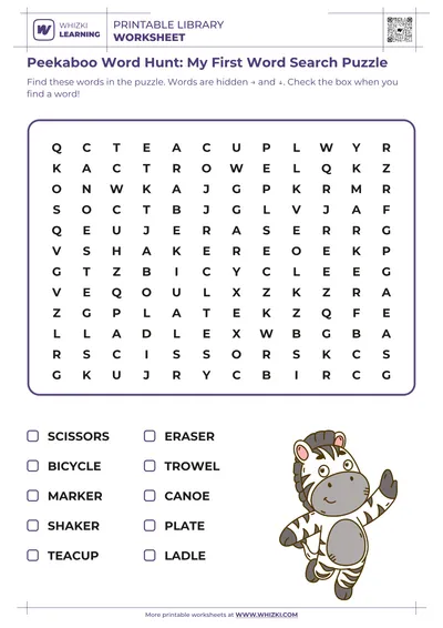 Peekaboo Word Hunt: My First Word Search Puzzle