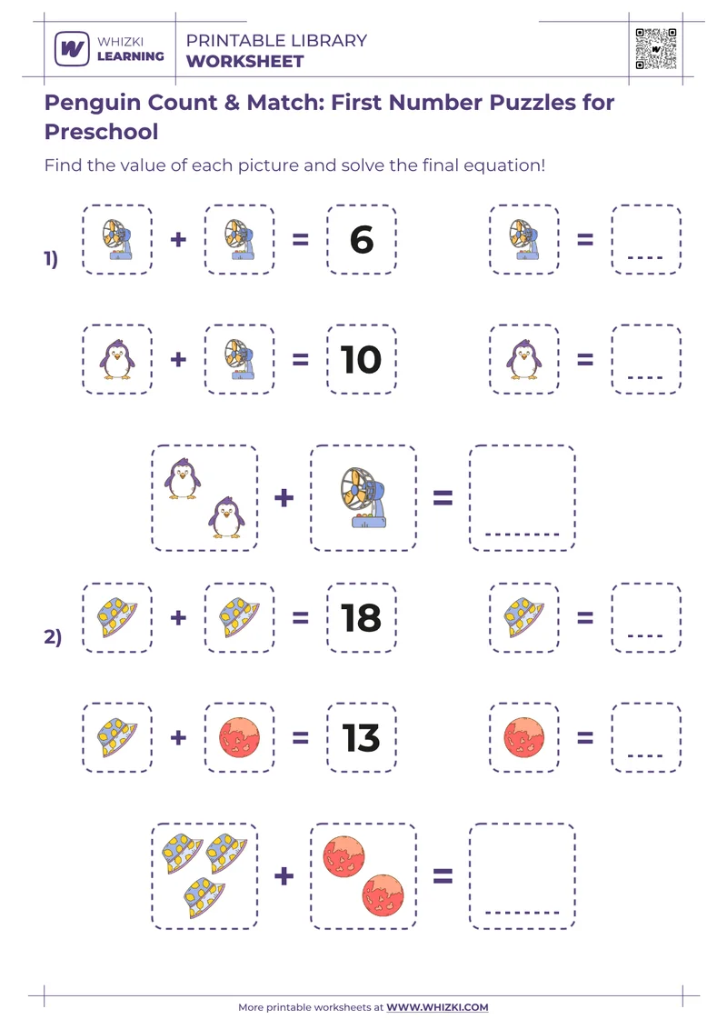 Penguin Count & Match: First Number Puzzles for Preschool